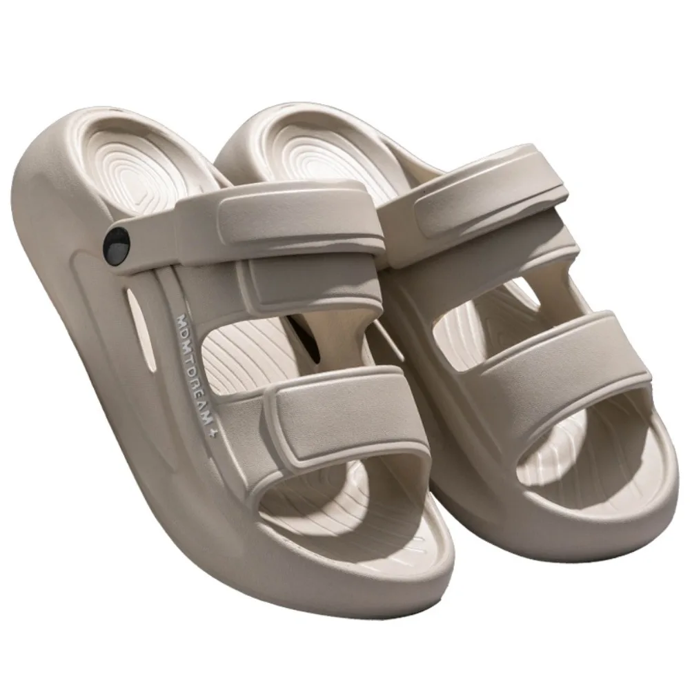 

Модные противоскользящие тапочки из ЭВА на плоской подошве, пляжная одежда с защитой от запаха, сандалии на платформе, шлепанцы с открытым носком, мужские сандалии для ванной комнаты