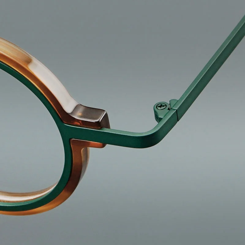 New Plate Metal Eyeglass Frame Retro Round Men\'s And Women\'s Eyeglass Frame High-quality Metal Optical Prescription Frame V17