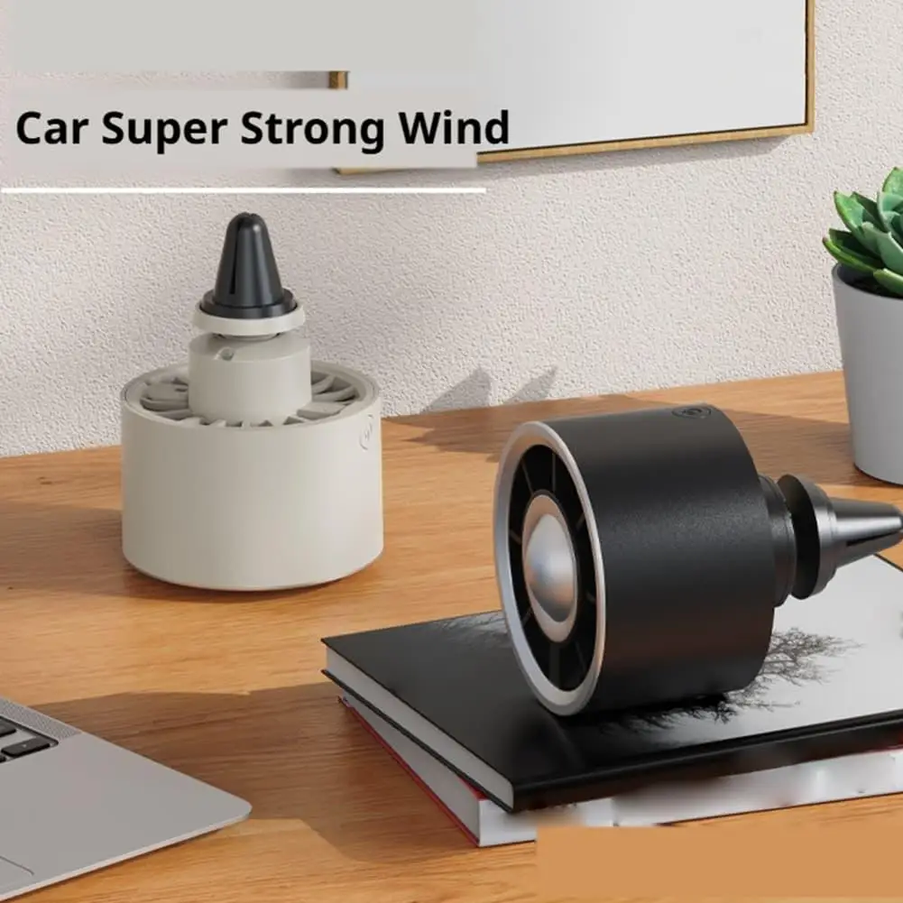 USB Car Air Vent Fan Portable Mini Cooling Fan Adjustable Wind Speed Ambient Light Universal Car Accessories view 6