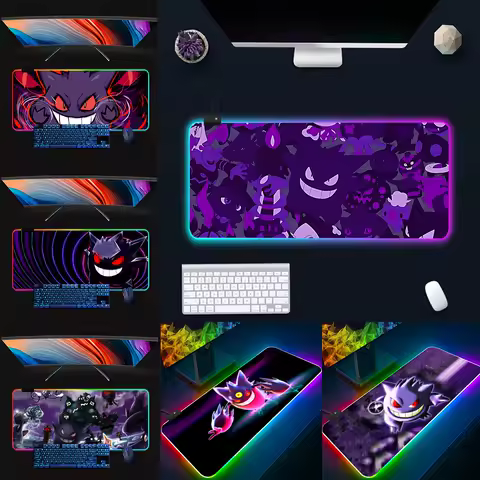 Gengars RGB Pc Gamer Keyboard Mouse Pad Mousepad LED Glowing Mouse Mats Rubber Gaming Computer Mausepad