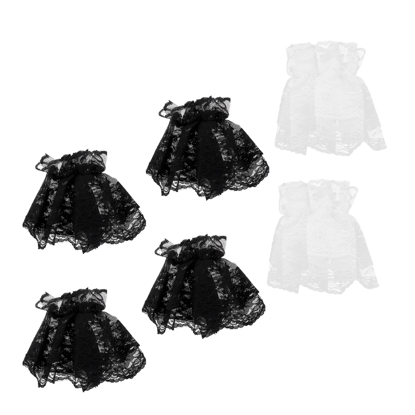 

Black Short Lace Wrist Cuffs Lolita Lace Gloves Elegant Floral Fingerless Hand Sleeves For Women Vintage Party Roleplay