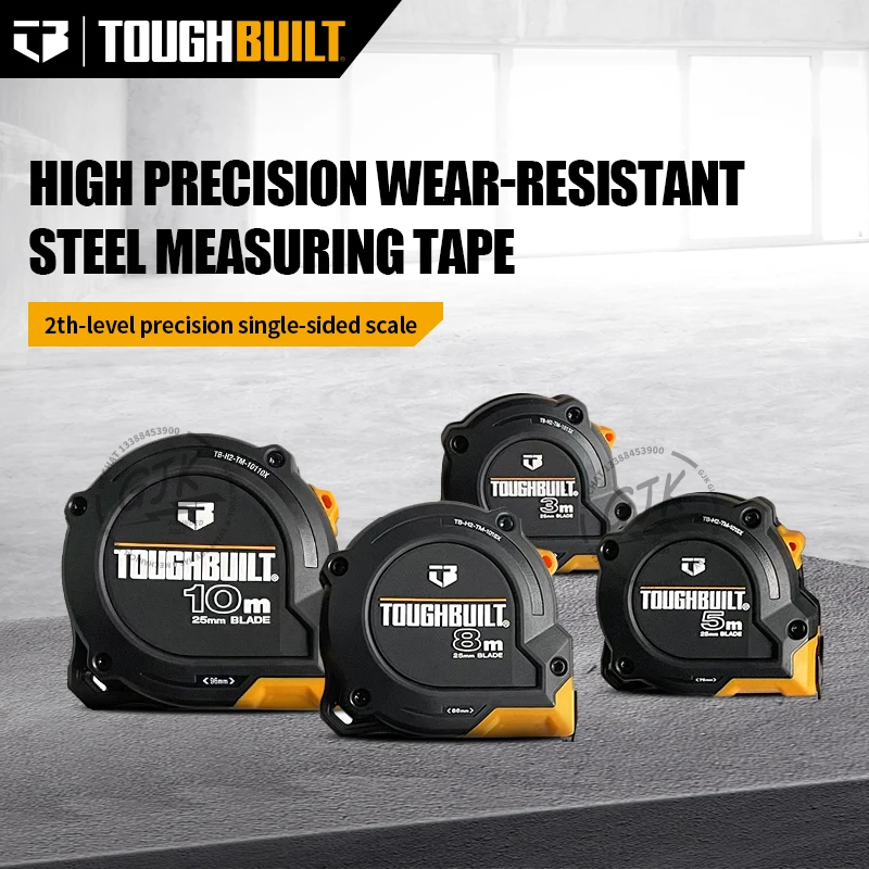 TOUGHBUILT TB-H2-TM-1013X TB-H2-TM-1015X TB-H2-TM-1018X TB-H2-TM-10110X High Precision Wear Resistant Steel Tape Measure