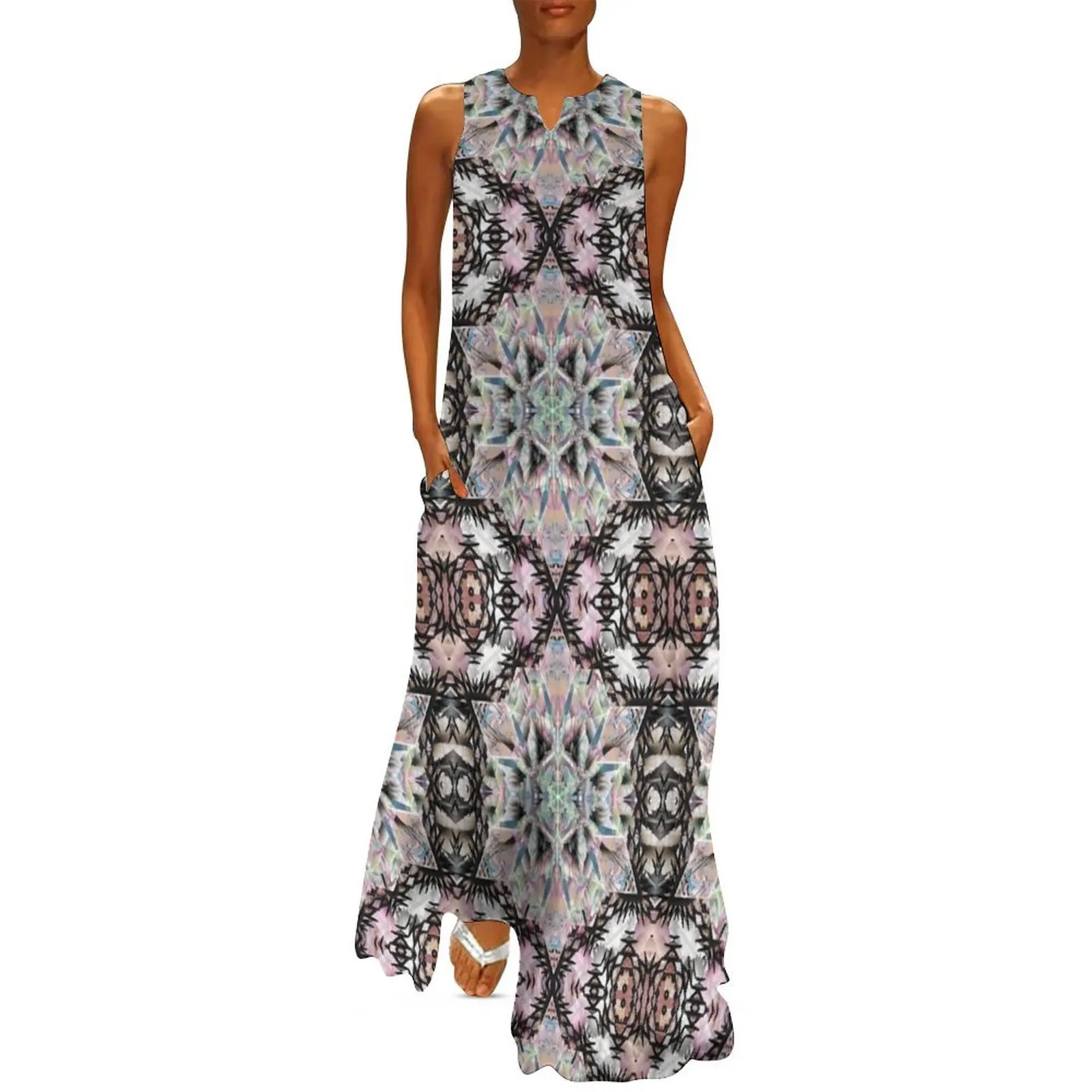 

UV Reactive Neon Portal Long Dress summer clothes for women summer women's dress 2025