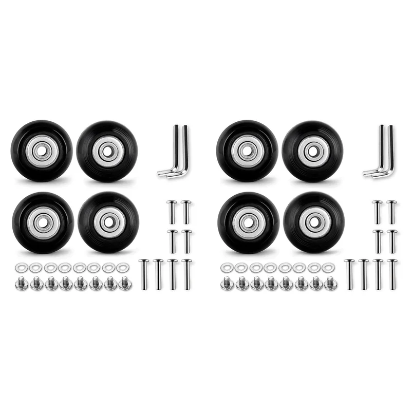 

8Pcs Set Luggage Replacement Wheels 50Mm With 6Mm(0.24In) Bearings Repair Kits ABEC 608Zz For Suitcase And Inline Skate