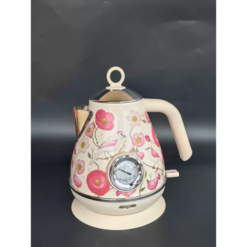 1.7L Retro 304 Stainless Steel Electric Kettle Temp Display Auto Power‑Off Boiling Water Teapot Kitchen Tool