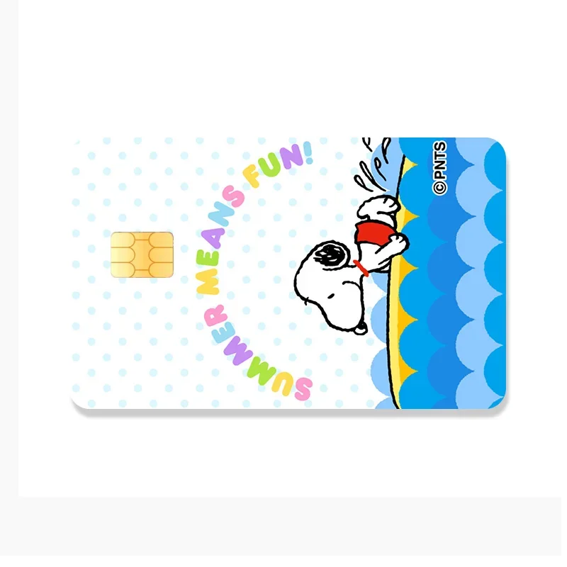 Fashion Snoopy Anime Small Chip Credit Card Stickers Kawaii Cartoon Debit Bank Cards Anti-Scratch Waterproof Front Film Skin Toy