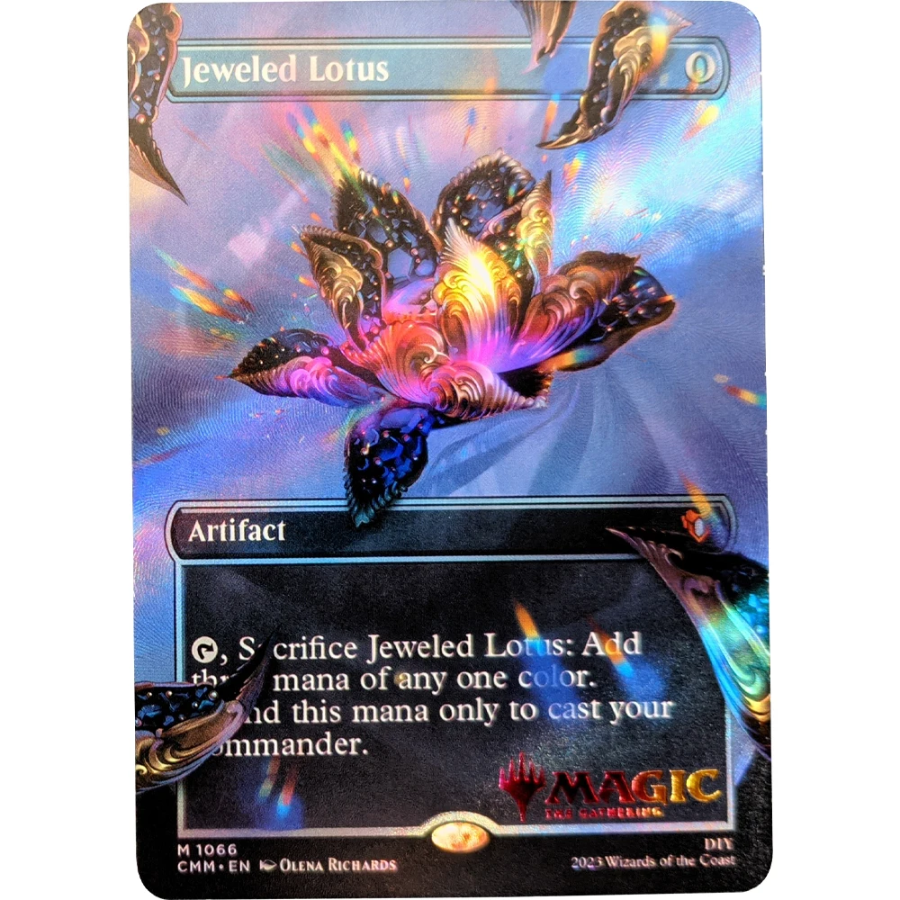 MTG Artifact Jeweled Lotus WS Collection Card DIY Signature Card Bronzing Refractive Color Rainbow Flash UV Kids Gift 63*88mm