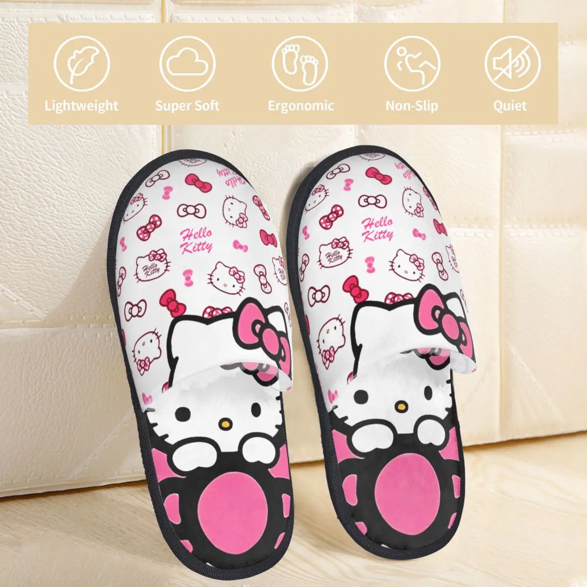 الشتاء شبشب منزل Kawaii مرحبا كيتي الكرتون ميرش المنزلية الفراء الشرائح النعال غرفة نوم لينة المضادة للانزلاق الشرائح