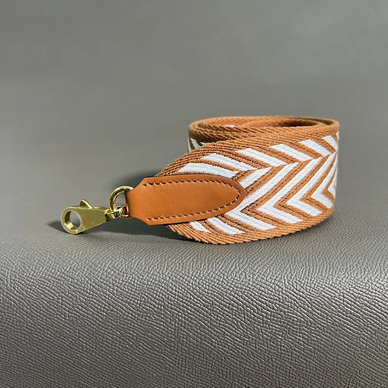 New Swift Cowhide 5cm Wide Canvas belt Steel Buckle Genuine Leather Hand Sewn Suitable For Kelly Bags, Shoulder Straps