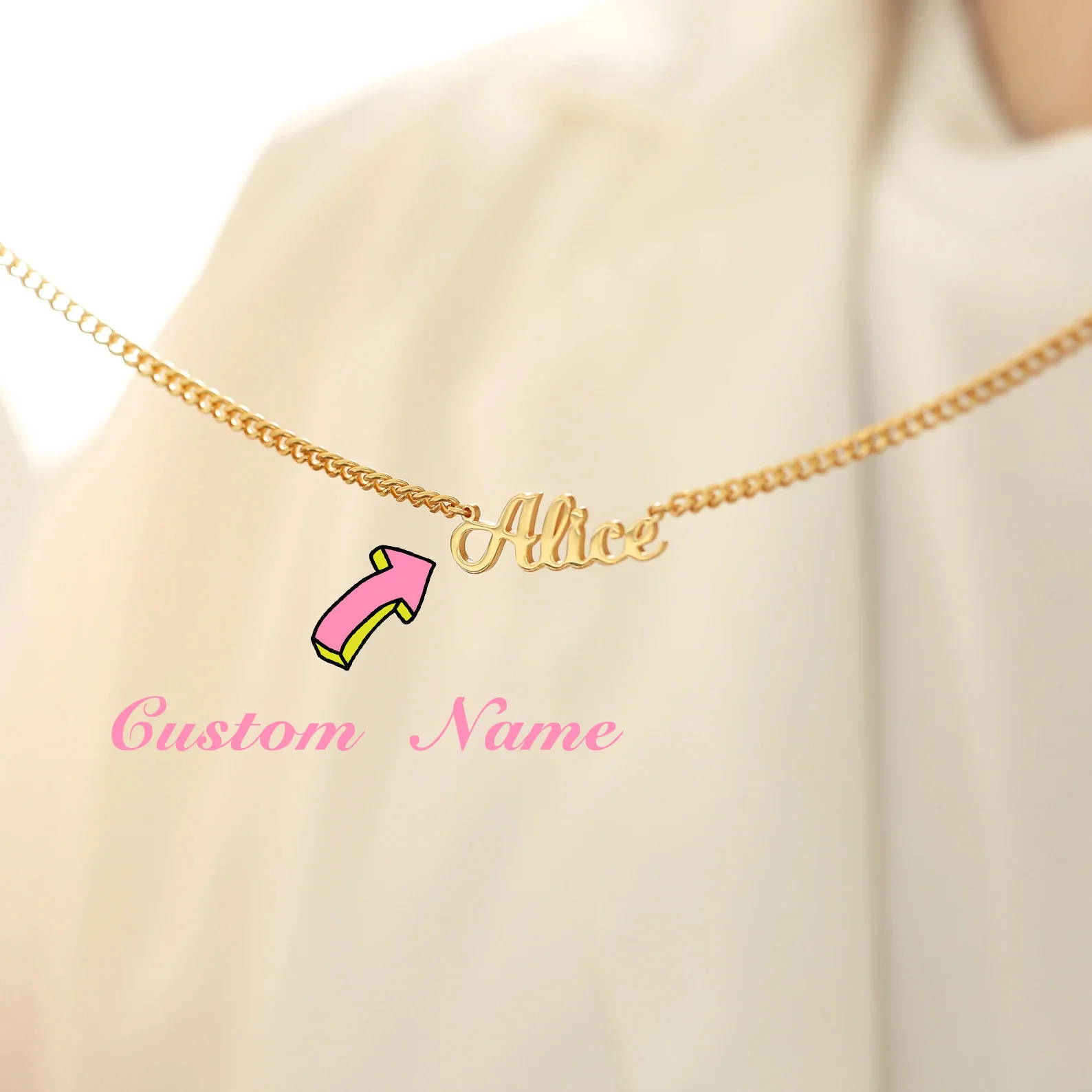 

Fashion Couples Name Customized Necklace Stainless Steel Gold Woman Man Letter Names Personalized Collar Necklace Jewelry Gift