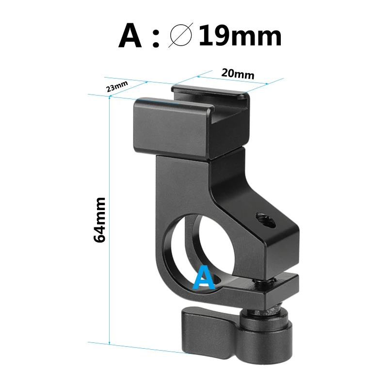 KAYULIN 15mm 19mm Rod Holder With Cold Shoe Mount Adapter & ARRI Locating Pins For Rod-based Camera Accessories Monitor Holder