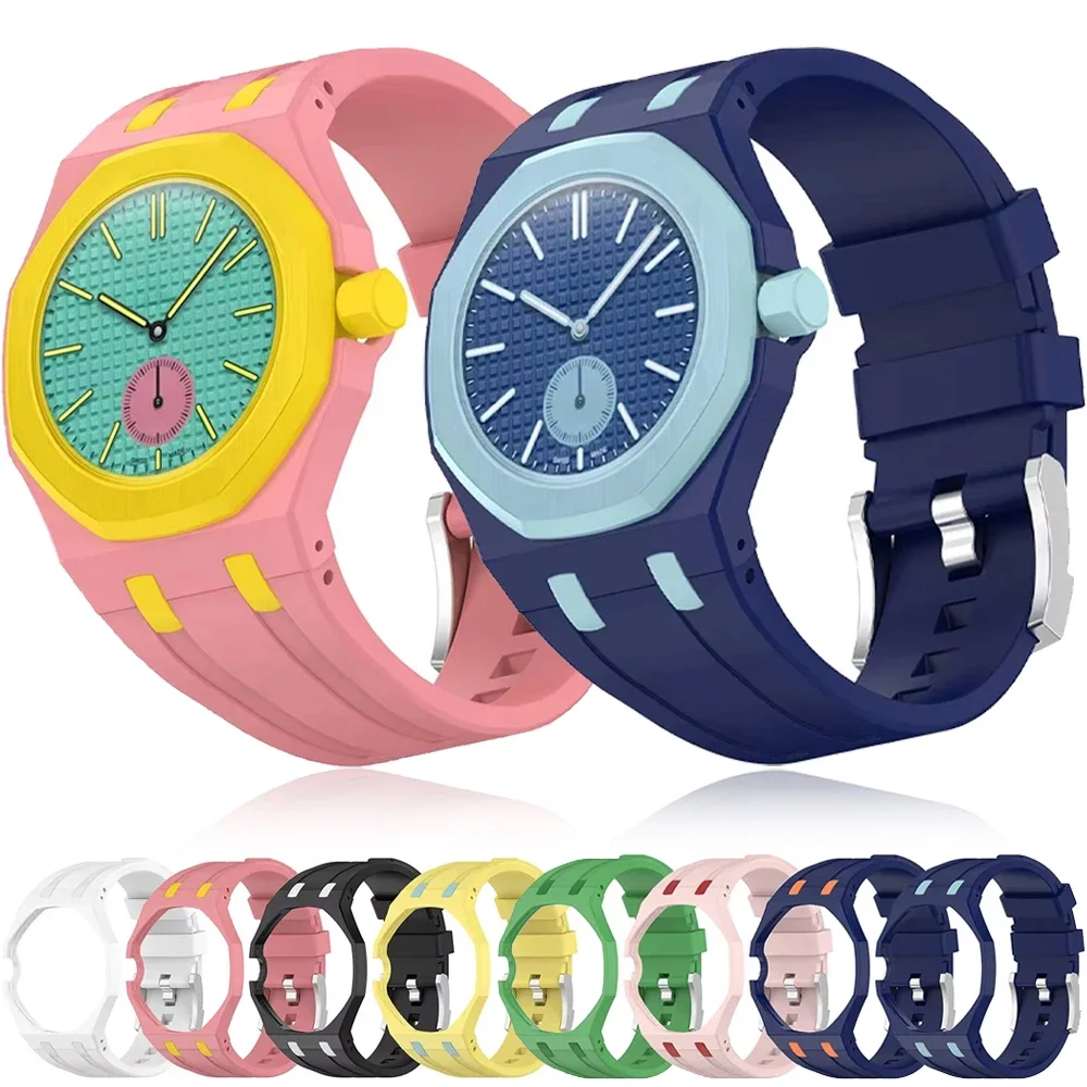 PC Case+Silicone Strap For Swatch x AP Royal pop Pocket watch Changer to Wristwatch Integrated Modification K it Accessories
