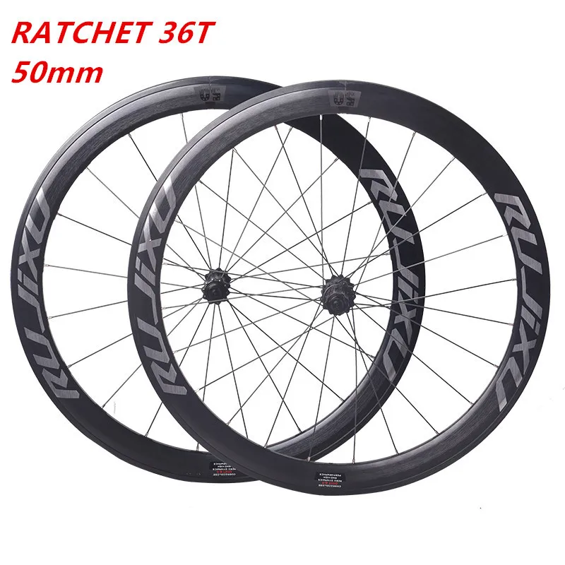 Ratchet 36T Ultra light 700C RUJIXU Road Bike Wheelset Competition Cruise Alu Wheel Depth 30/40/50mm rim brake  v /c  disc brak