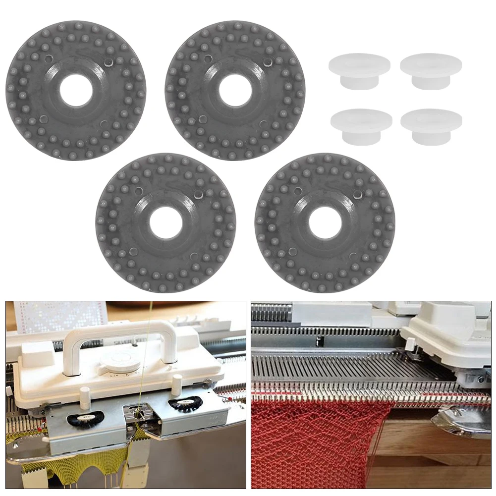 Knitting Machine Parts 4 Rubber Wheel 4 Ring For Silver Reed SK840 SK580 SK270 SK218 SK325
