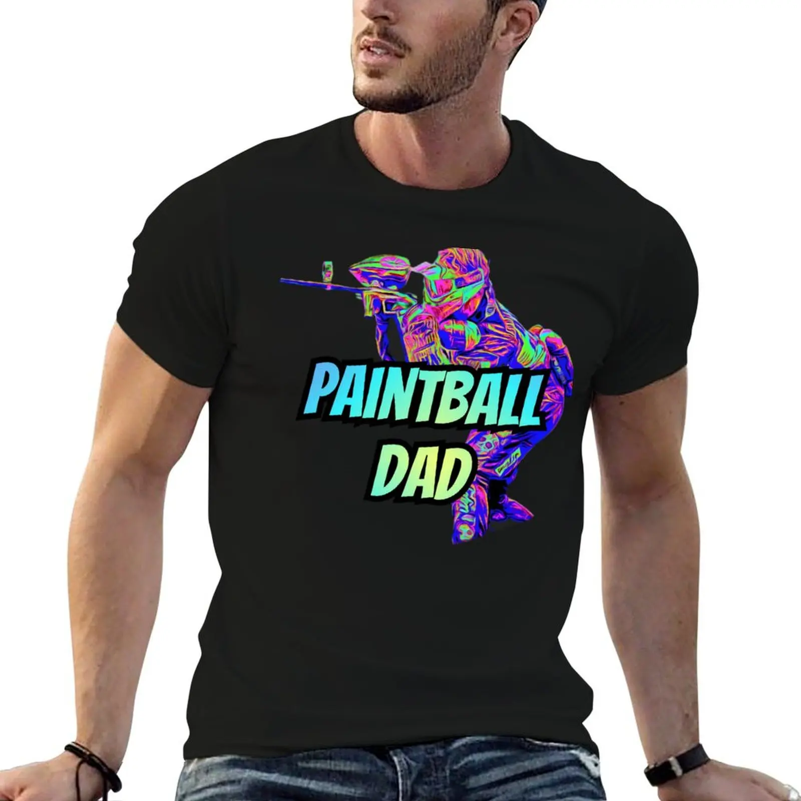 Paintball Dad 2 T-Shirt Basic Solid Tee for Daily Use