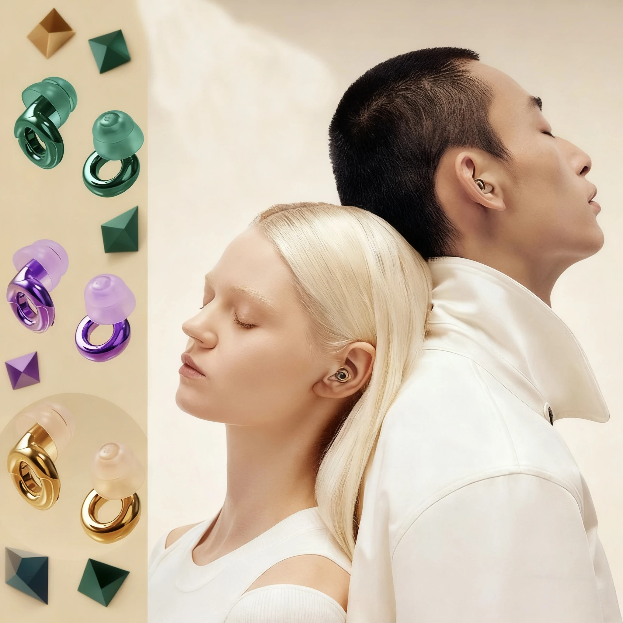 Bouchons d'oreilles anti-bruit électroplaqués en silicone en forme d'anneau, isolants et réducteurs de bruit pour le sommeil