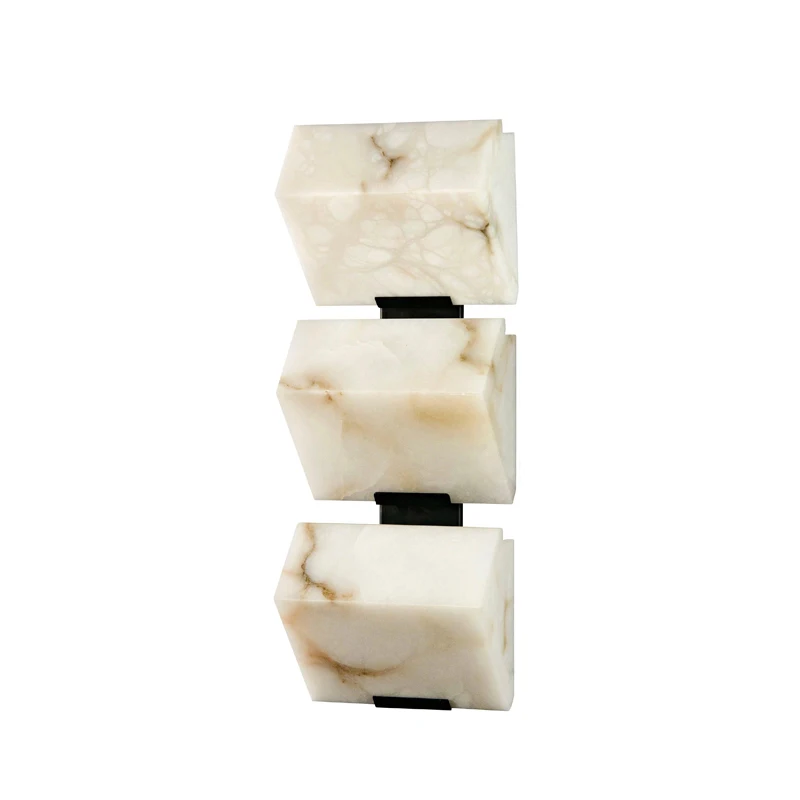 Alabaster Copper Wall Lamp Bedroom Bedside Modern Natural Marble LED Lights Corridor Hotel Sconce Study Living Room