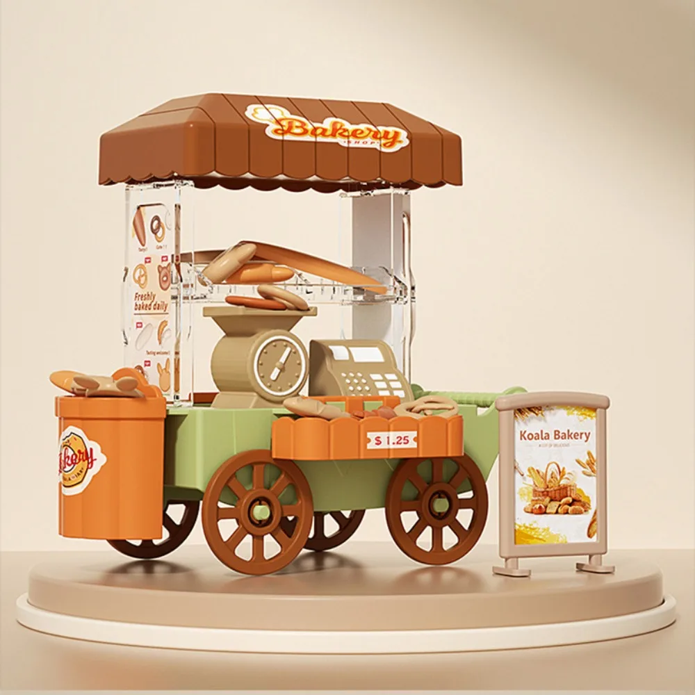 Fashion Dessert Stand Ice Cream Truck Toy Colorful DIY Mini Bread Truck Luminous Mini Children's Food Stand Truck Toy Children