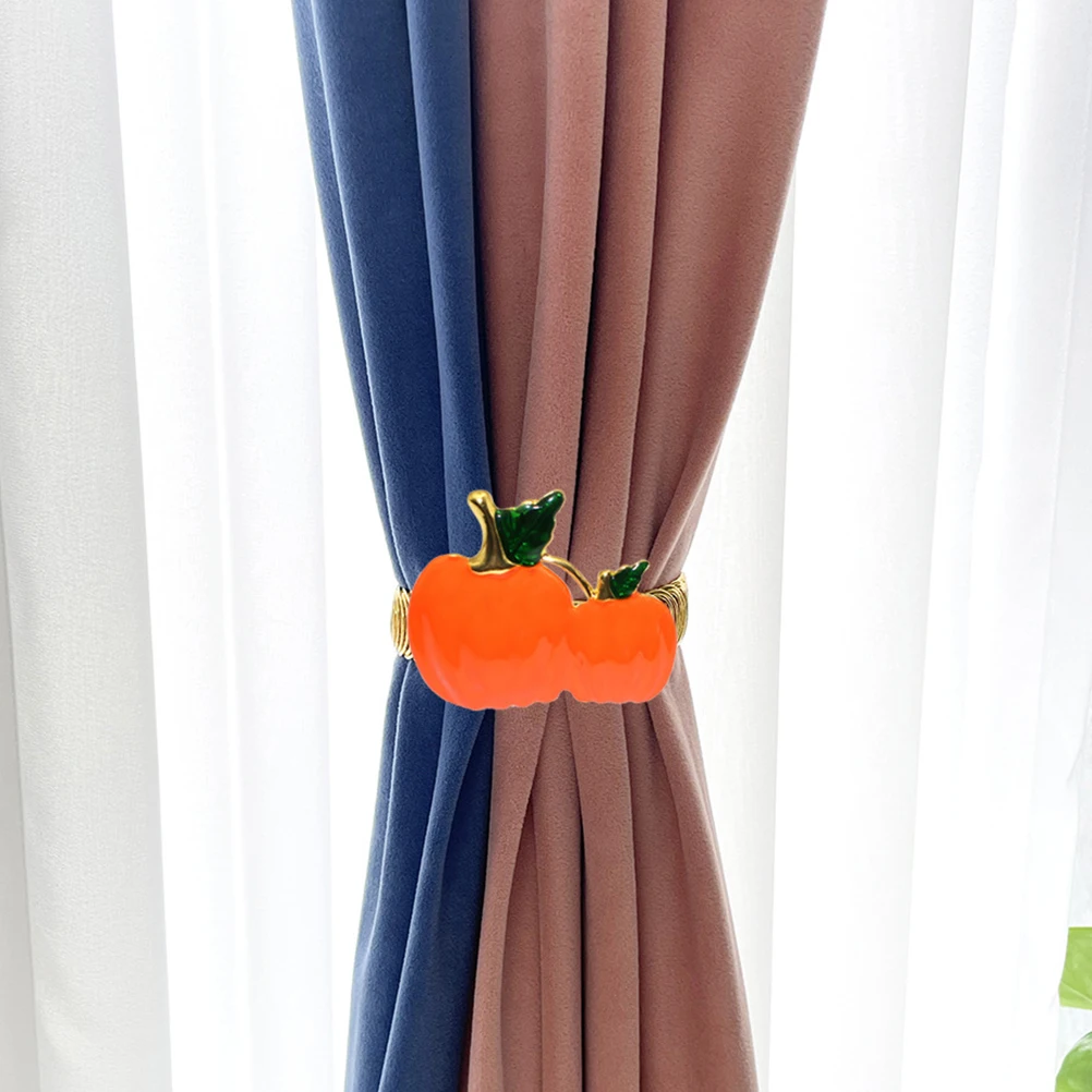 

2 Pcs Pumpkin Curtain Buckle Bedroom Accessory Metal Tie Holdbacks Household Fastener Window Curtains Tiebacks Hotel Decoration