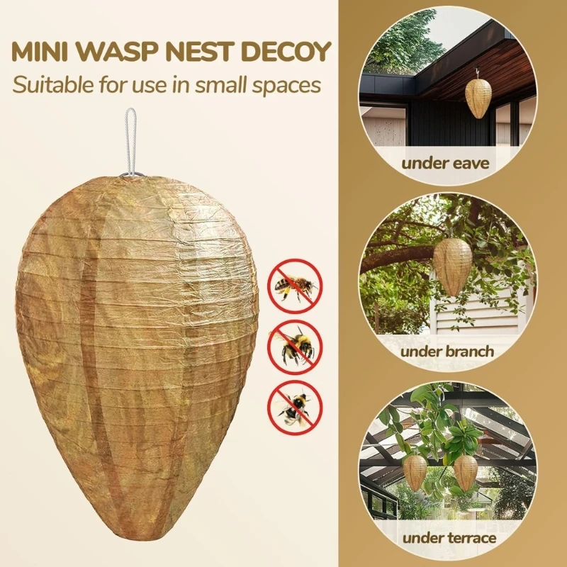 

6Pcs Nest Decoys Hanging Deterrents Nest Decoys Yellow Paper Nest Decoys Hanging Paper Repellents F0T4