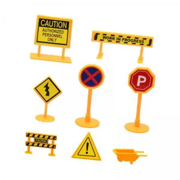Dollhouse Street Road Signs Playset Multicolor ABS Miniature Traffic Set Educational Prop for 1 6 and 1 12 Scenes