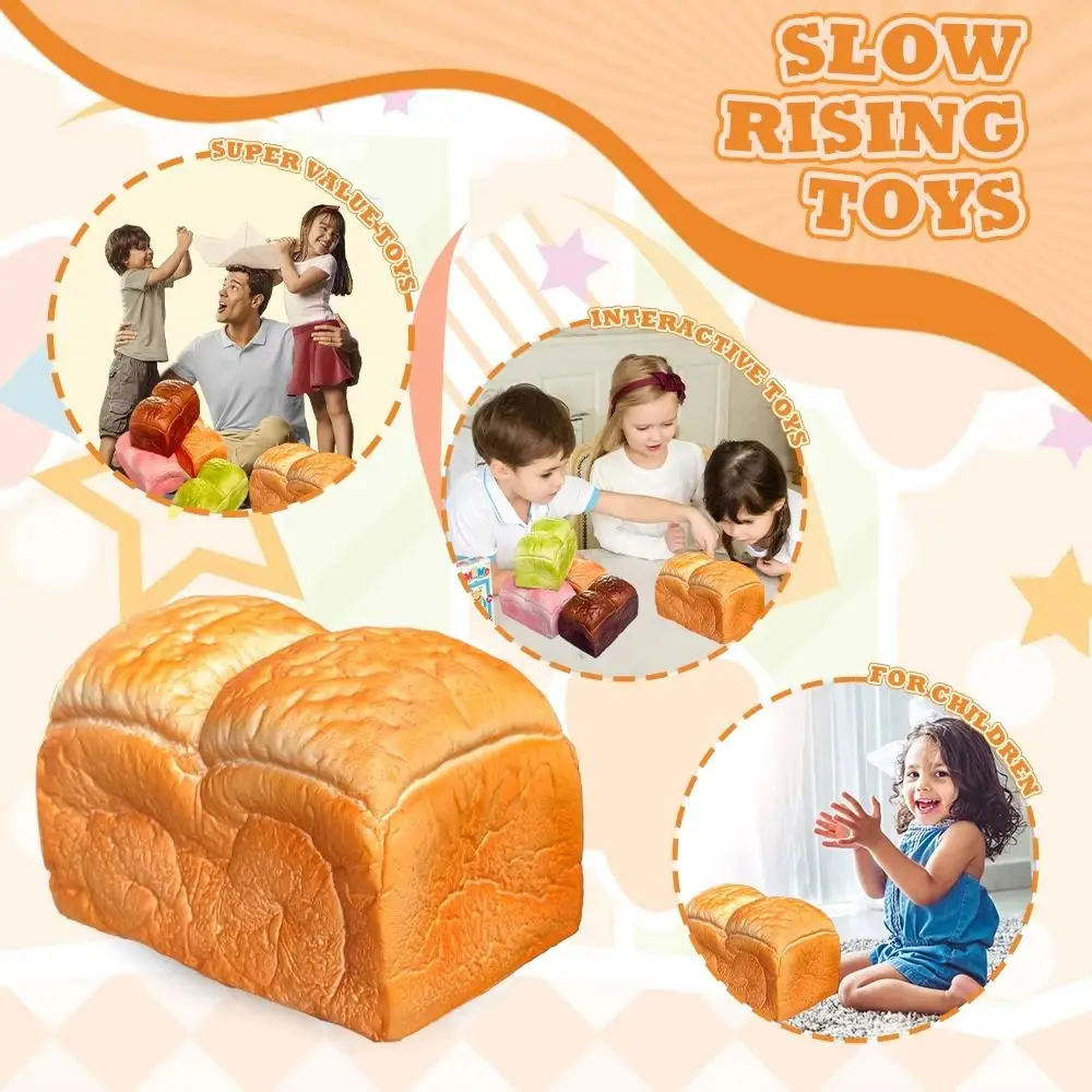 Simulated Rectangle Toast Squeeze Prank Decoration Oversized Bread Squishy Realistic Slow Rising Sensory Fidget Bread