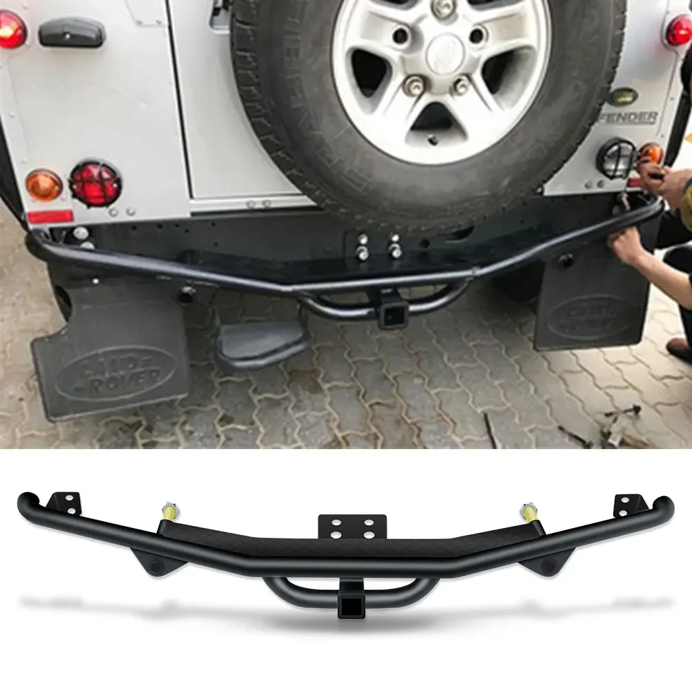 4x4 Steel Rear Bumper for Land Rover Defender 110 90 Accessories Offroad Rear Bull bar