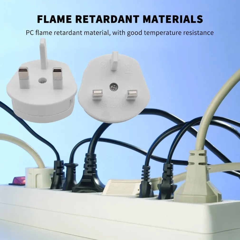 Adapter Plug US EU To UK 2 Pin To 3 Pin 1A Fuse For Shaver Conversion Plugs Practical Multifunctional Charging Adapters