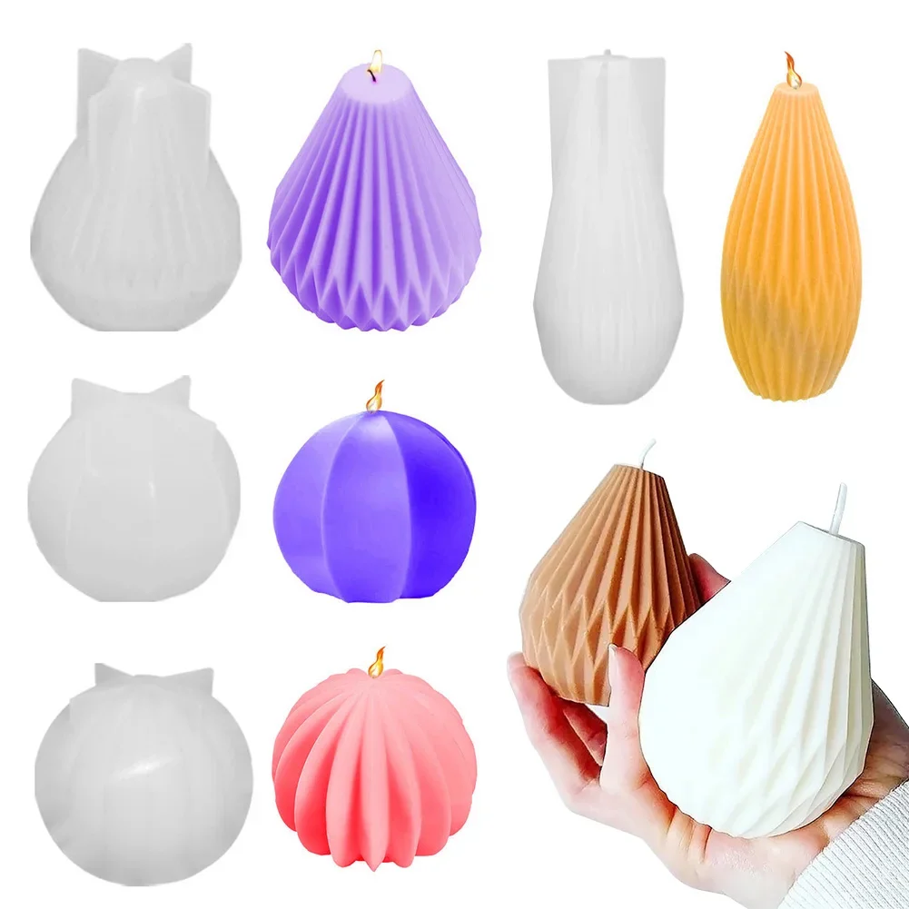 Silicone Candle Making Mold Geometric 3D Shape Resin Epoxy Chocolate Cake Handmade DIY Craft Mould Form for Candles