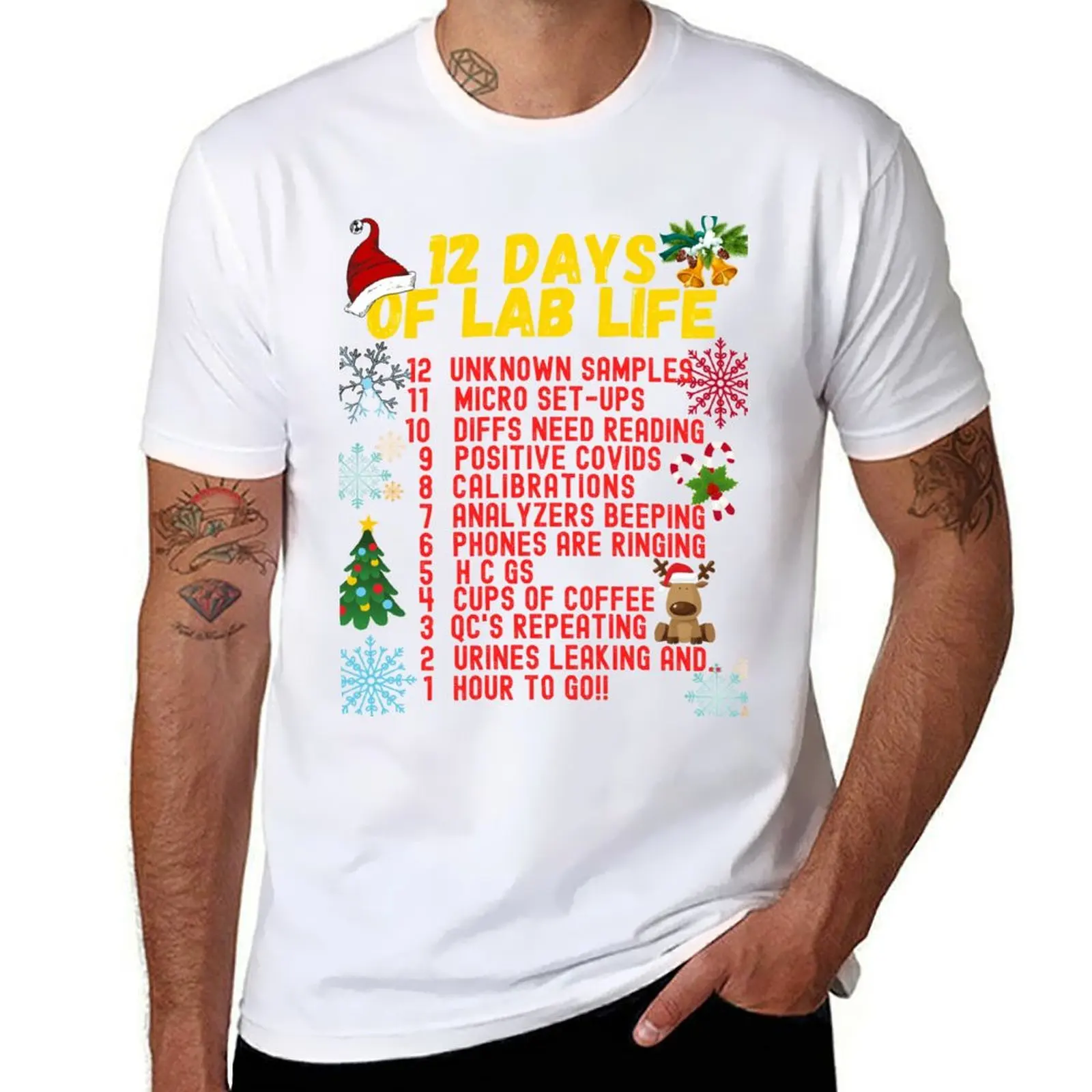 

12 DAYS OF LAB LIFE CHRISTMAS MEDICAL LABORATORY SCIENTIST T-Shirt g man t shirts for men T-Shirt