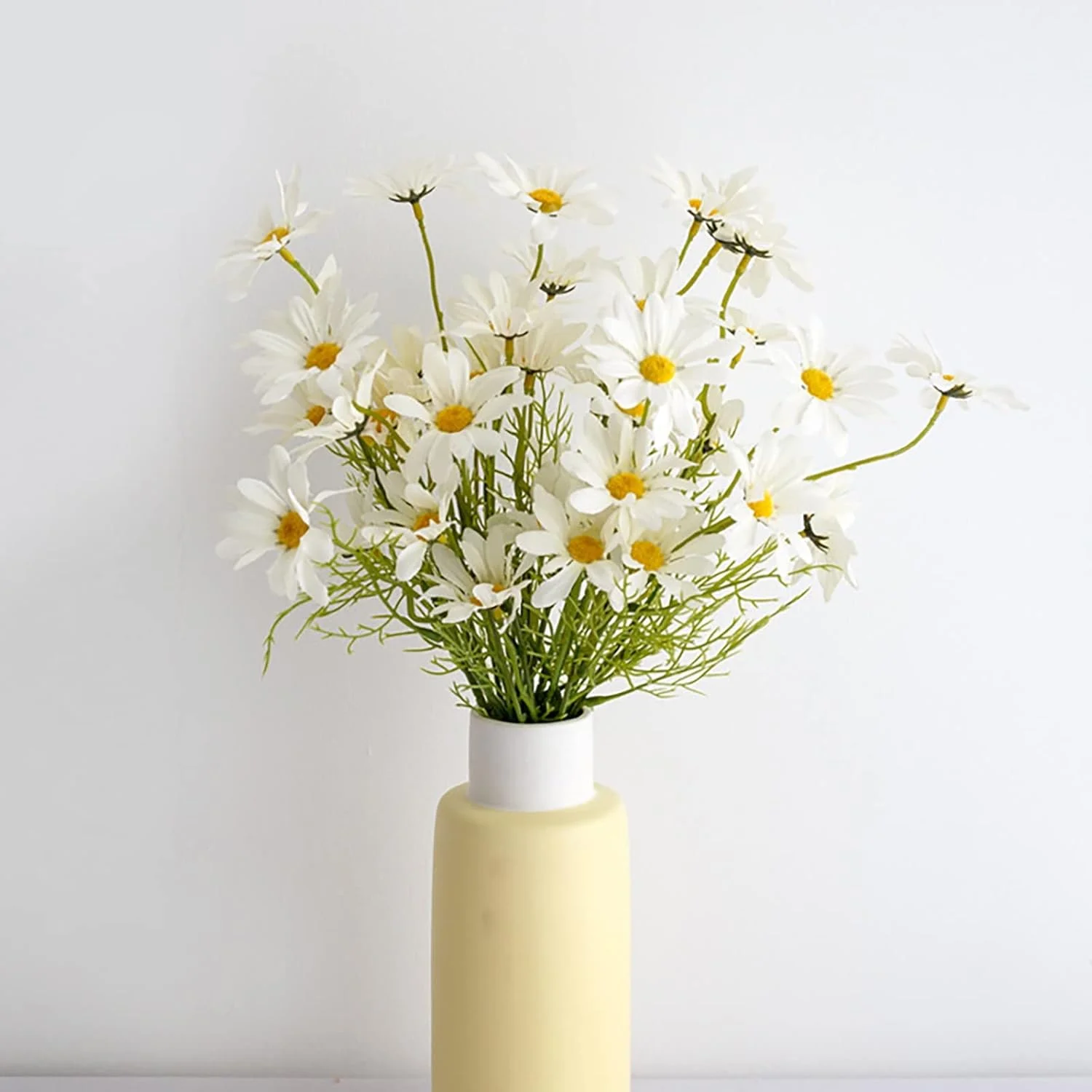 الزهور الاصطناعية الإقحوانات وهمية مقاومة للأشعة فوق البنفسجية في الهواء الطلق الزهور البرية الربيع الخضرة الشجيرات النباتات لحديقة فناء زهرية الزفاف Ce #5