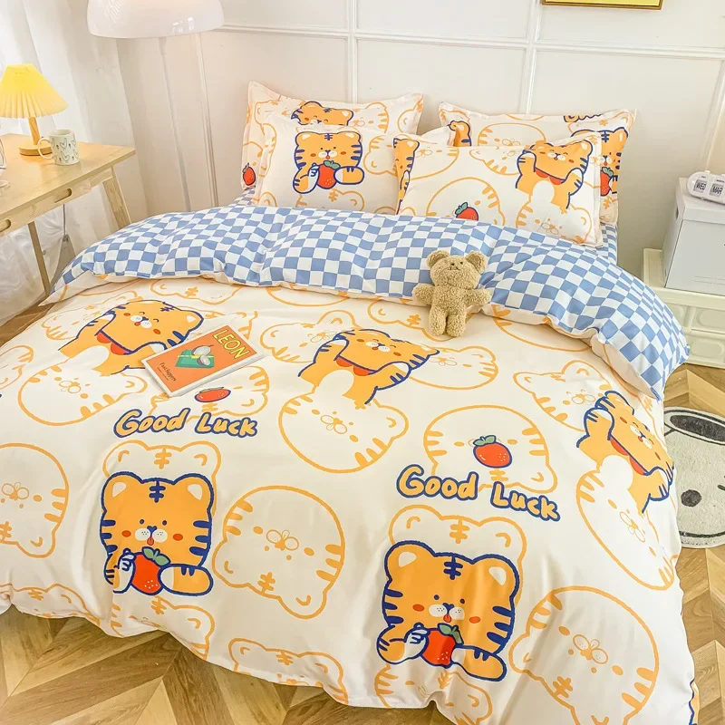 Strawberry Bedding Set Double Sheet Soft 3/4pcs Bed Sheet Set Duvet Cover Queen King Size Comforter Sets For Home For Child