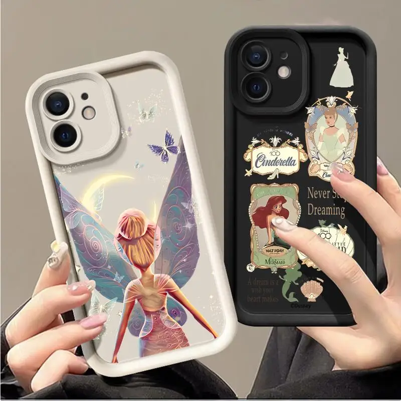 Phone Case for Apple iPhone 15 14 13 12 11 Pro Max 13 12 Mini XS XR X plus Disney Tinker Bell Cinderella Alice Silicone Cover