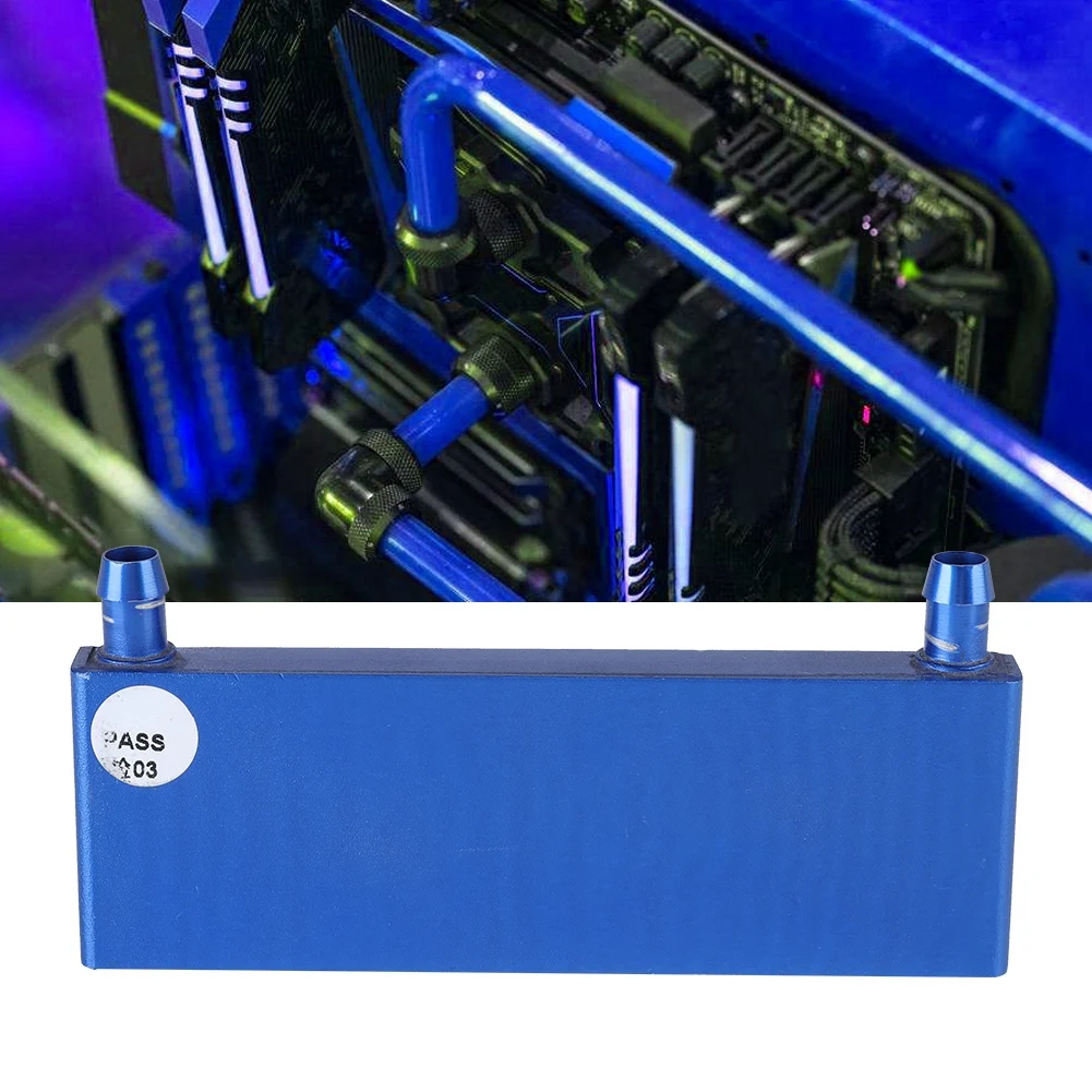 Water Cooling Block Radiator Aluminum Alloy Water Cooling Block for Computer CPU Industrial Inverter Drive 40*120mm Blue