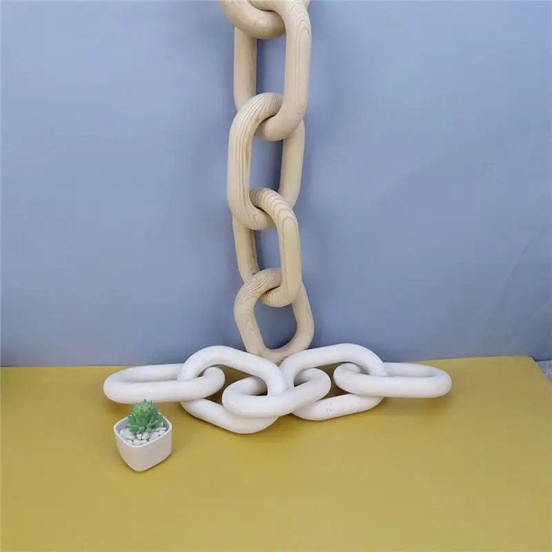 B84B Wooden Chain Link Home Decor, Hand 5-Ring Art for Craft Ornament for Table Tray, Hanging Decoration Desktop Ornament