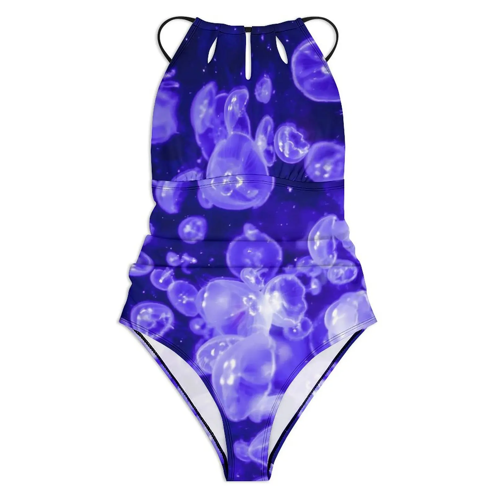 Jellies Print Swimsuit Nautical Jellyfish One Piece Swimwear Push Up Novelty Monokini Sexy Beach Pattern Beach Outfits