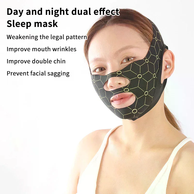 Elastic V Shaped Mask Strap Double Press Face Sculpting Mask Double-Chin Reducer Face Slimming Bandage Face Lift Devices