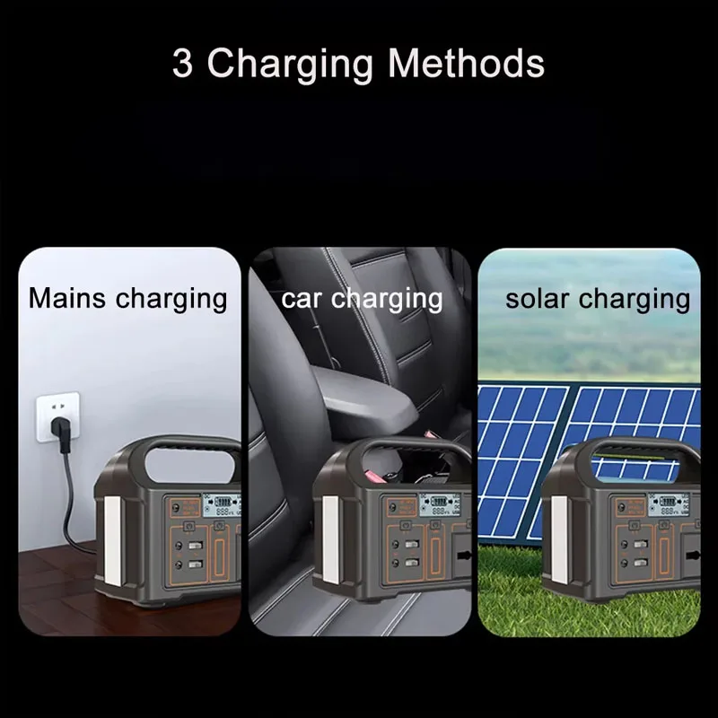 Portable LiFePO4 Power Station 100W 24000mAh 220V 110V Solar Generator USB DC AC Auxiliary Power Bank for Outdoor Camping