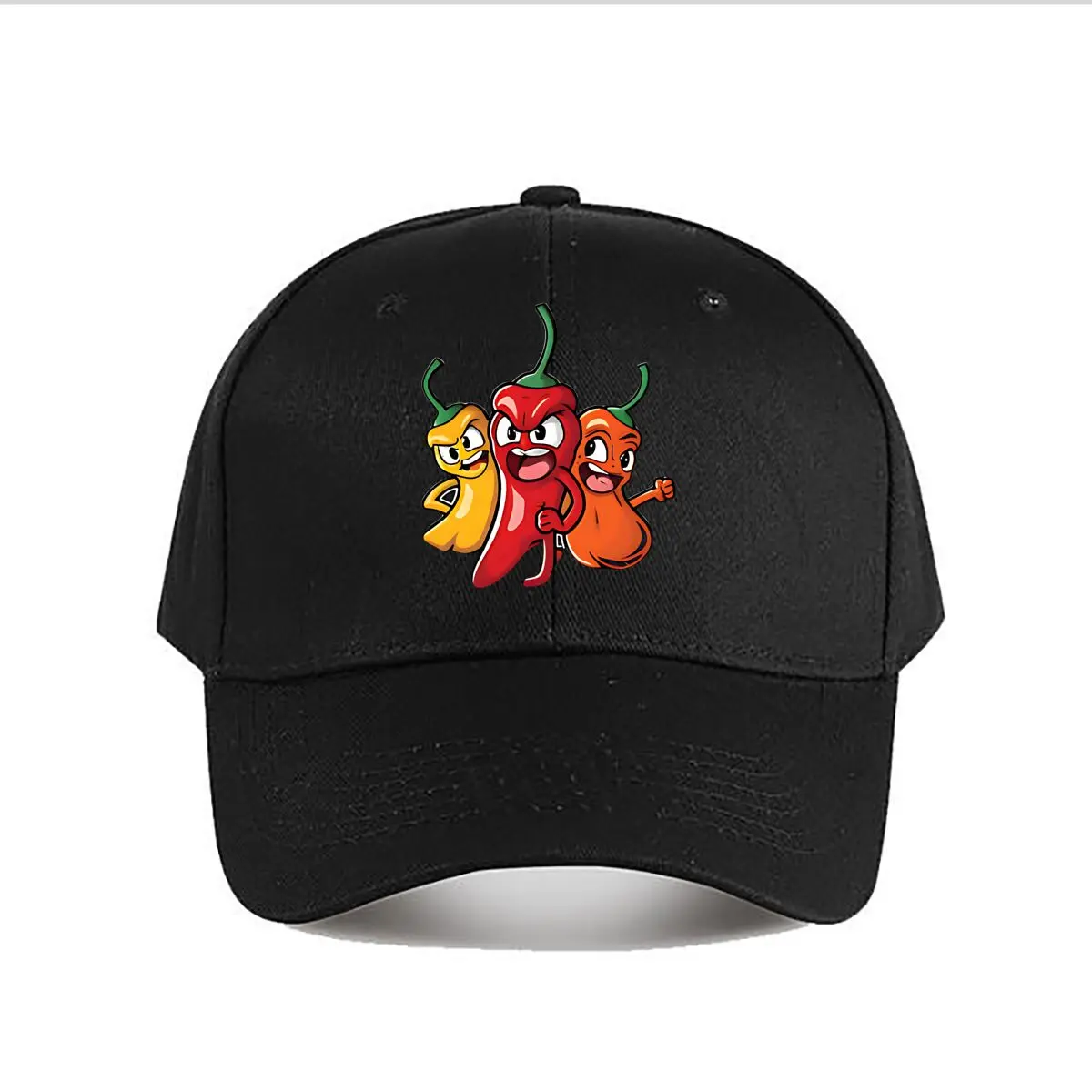 Colorful Cartoon Chili Vinyl Sticker Baseball Cap Fashion Men Sunhat Women's Outdoor Sports Snapback Cap