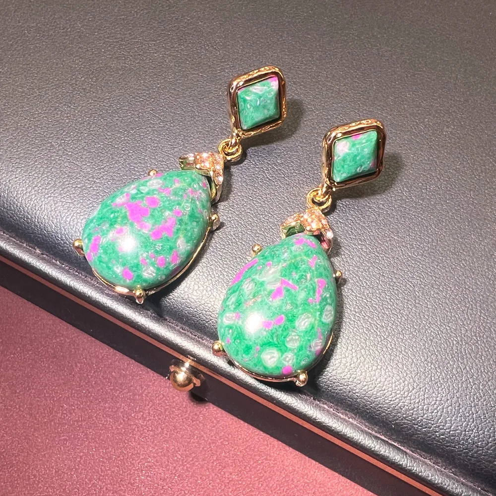 Retro court style natural fancy earrings, antique classic elegant niche design vintage earrings wholesale