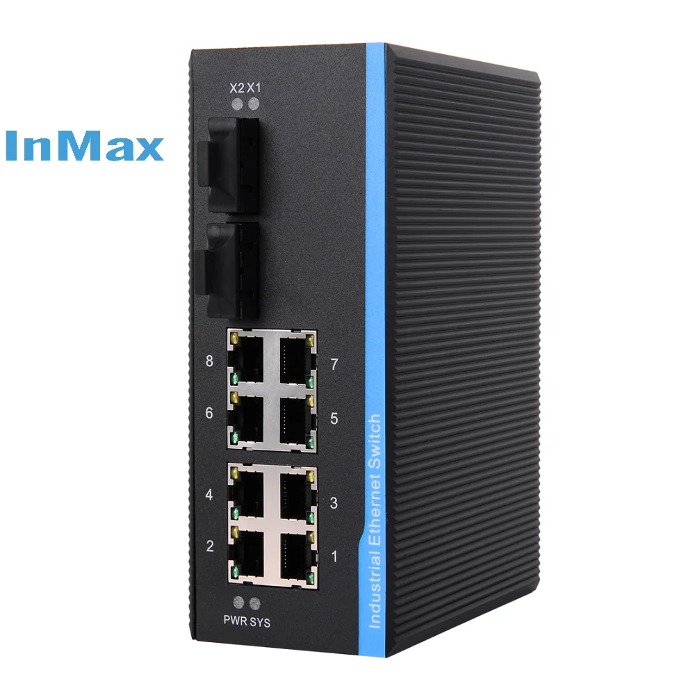 InMax Manufacturer SNMP CLI 10 port gigabit L2 industrial managed ethernet switch