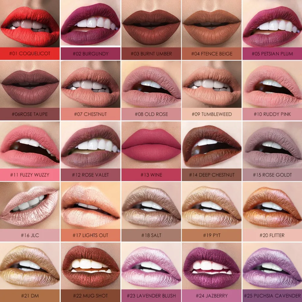 FOCALLURE Matte Liquid Lipstick Waterproof Long-lasting Lightweight Lip Gloss Lips Glaze Lips Tint Makeup for Women\'s Cosmetics