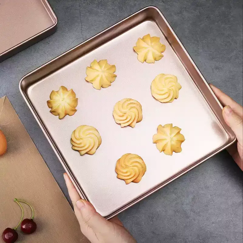 28 × 28 Baking Pan Square Non-stick Cake Biscuits Nougat Snowflake Crisp Oven Barbecue Household Baking Mold