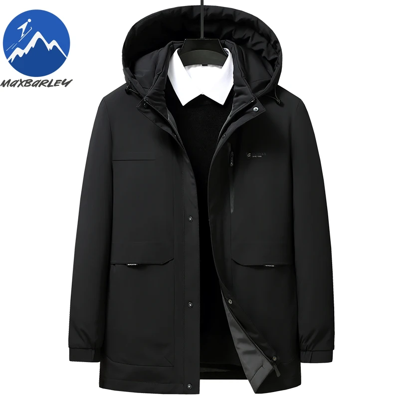 COMXZ 90 White Duck Down Jacket Men Winter 2025 Classic Thick Warm Down Jacket Brand Luxury Detachable Liner Puffer Coat Parka