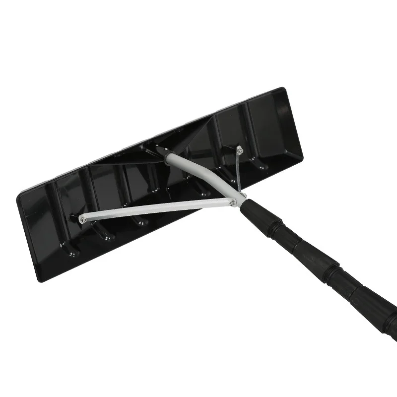 Retractable Long‑Handle Roof Snow Rake, Aluminum Alloy Winter Roof Snow Scraper Shovel, Portable Garden Snow Removal Tool