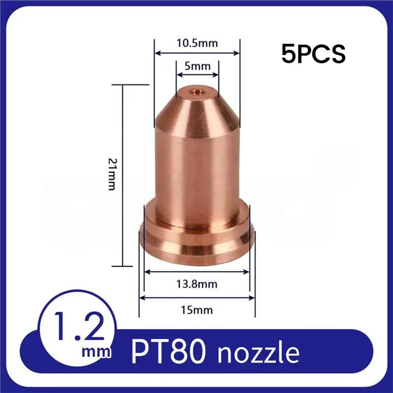 CMHI-Plasma Cutter Torch 20PCS PT80 Consumables Kit Nozzle Featuring Nosing 1.0Mm 1/1.1Mm 1.2Mm/1.3Mm