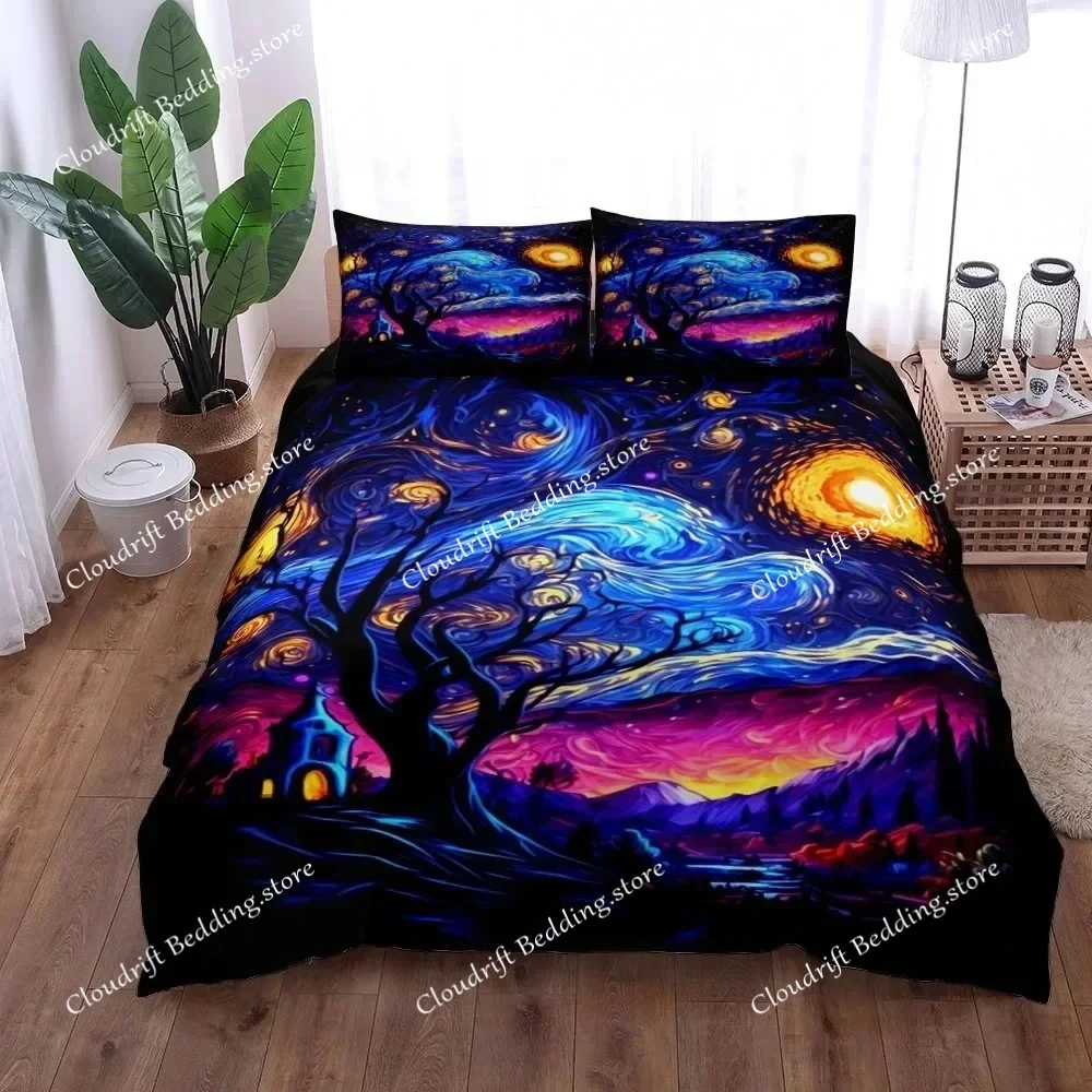 

3D Print Star Island Duvet Cover Set Without Sheet King Queen Double Full Twin Single Size Bed Polyester Bedding Set