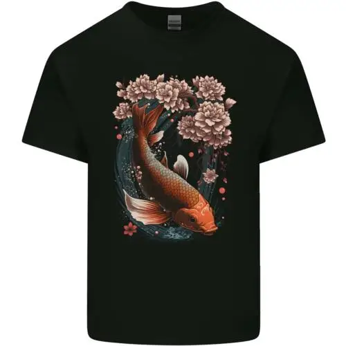 Mystical Koi Carp Flowers Kids T-Shirt Childrens