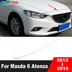 Front Hood Engine Cover Trim For Mazda 6 Atenza 2013 2014 2015 Chrome Car Head Bonnet Grill Grille Lip Molding Strip Accessories