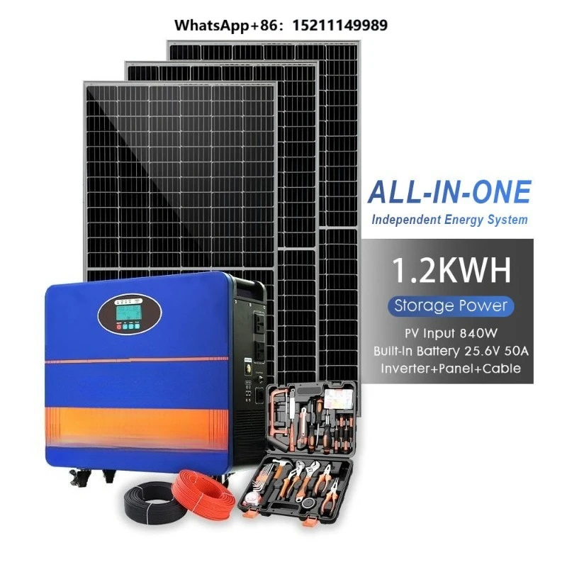 1.2KW 1.5KW 2KW 12V 24V Deep Cycle Lithium LifePo4 Battery  Energy Storage Inverter System Solar Power Generator
